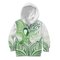 Its Okay Green Ribbon Personalised Kid Hoodie Polynesian Depression Awareness