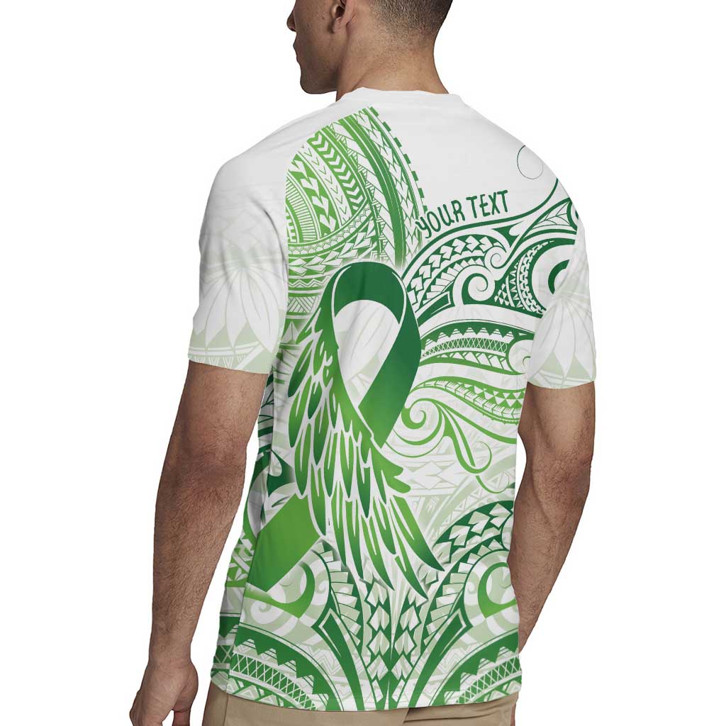 Its Okay Green Ribbon Personalised Rugby Jersey Polynesian Depression Awareness