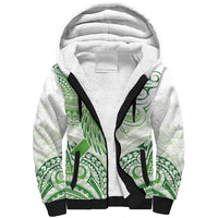 Its Okay Green Ribbon Personalised Sherpa Hoodie Polynesian Depression Awareness