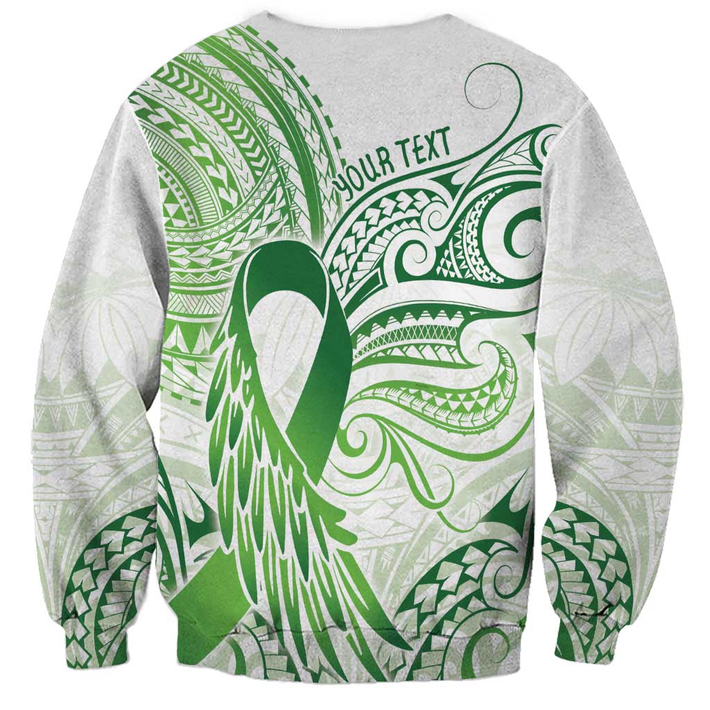 Its Okay Green Ribbon Personalised Sweatshirt Polynesian Depression Awareness