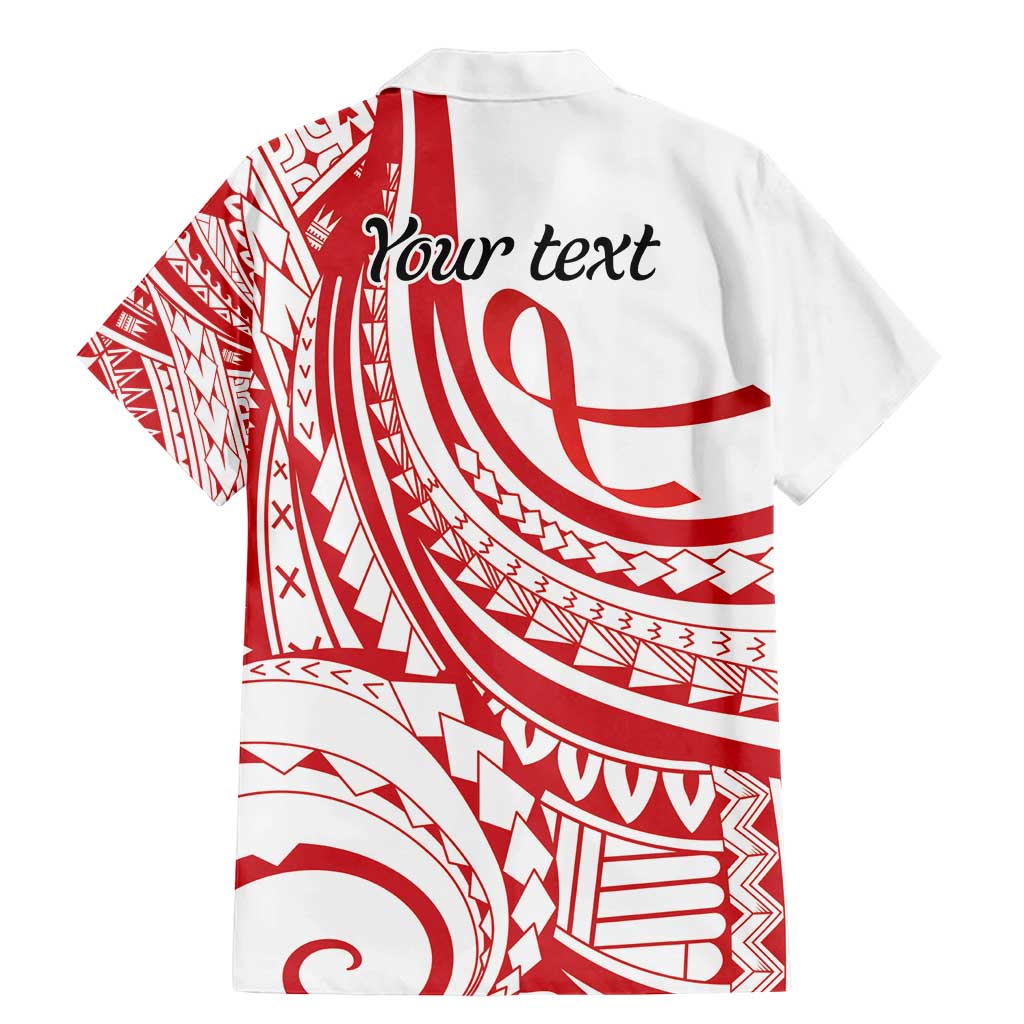 Know Your Status Red Ribbon Personalised Family Matching Mermaid Dress and Hawaiian Shirt Polynesian AIDS Awareness