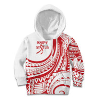 Know Your Status Red Ribbon Personalised Kid Hoodie Polynesian AIDS Awareness