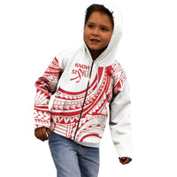 Know Your Status Red Ribbon Personalised Kid Hoodie Polynesian AIDS Awareness
