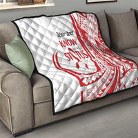 Know Your Status Red Ribbon Personalised Quilt Polynesian AIDS Awareness