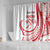 Know Your Status Red Ribbon Personalised Shower Curtain Polynesian AIDS Awareness