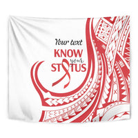 Know Your Status Red Ribbon Personalised Tapestry Polynesian AIDS Awareness