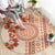 Fiji Tagimoucia Flower With Tapa Tribal Round Carpet Beige Color LT9 - Polynesian Pride