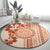 Fiji Tagimoucia Flower With Tapa Tribal Round Carpet Beige Color LT9 - Polynesian Pride