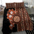 Fiji Tagimoucia Flower With Tapa Tribal Bedding Set Brown Color LT9 - Polynesian Pride