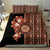 Fiji Tagimoucia Flower With Tapa Tribal Bedding Set Brown Color LT9 - Polynesian Pride