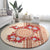 Bula Fiji Tagimoucia Flower Masi Tapa Tribal Round Carpet Beige Color LT9 - Polynesian Pride