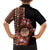 Bula Fiji Tagimoucia Flower Masi Tapa Tribal Family Matching Short Sleeve Bodycon Dress and Hawaiian Shirt Brown Color LT9 - Polynesian Pride