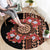 Bula Fiji Tagimoucia Flower Masi Tapa Tribal Round Carpet Brown Color LT9 - Polynesian Pride