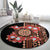 Bula Fiji Tagimoucia Flower Masi Tapa Tribal Round Carpet Brown Color LT9 - Polynesian Pride