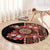 Bula Fiji Tagimoucia Flower Masi Tapa Tribal Round Carpet Brown Color LT9 - Polynesian Pride