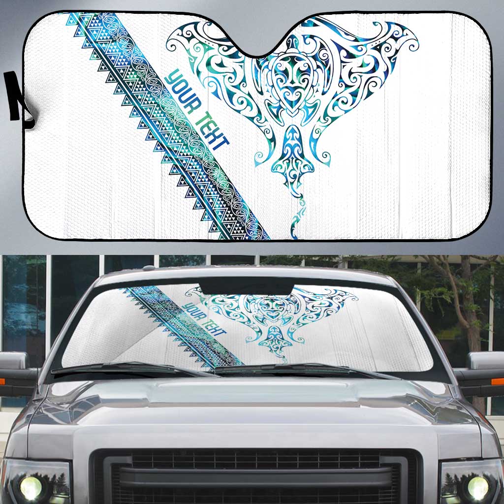 Kahui Whetu Paua shell Kowhaiwhai Taniko Personalised Auto Sun Shade Manta Ray Shark-Turtle Maori Tribal Style