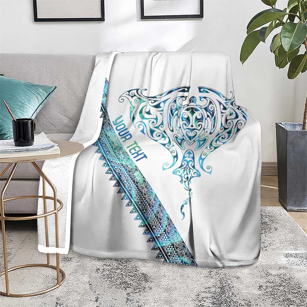 Kahui Whetu Paua shell Kowhaiwhai Taniko Personalised Blanket Manta Ray Shark-Turtle Maori Tribal Style