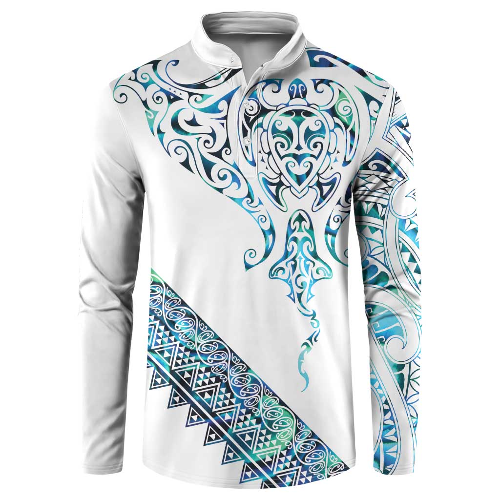 Kahui Whetu Paua shell Kowhaiwhai Taniko Personalised Button Sweatshirt Manta Ray Shark-Turtle Maori Tribal Style