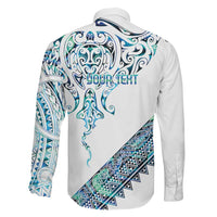 Kahui Whetu Paua shell Kowhaiwhai Taniko Personalised Family Matching Short Sleeve Bodycon Dress and Hawaiian Shirt Manta Ray Shark-Turtle Maori Tribal Style