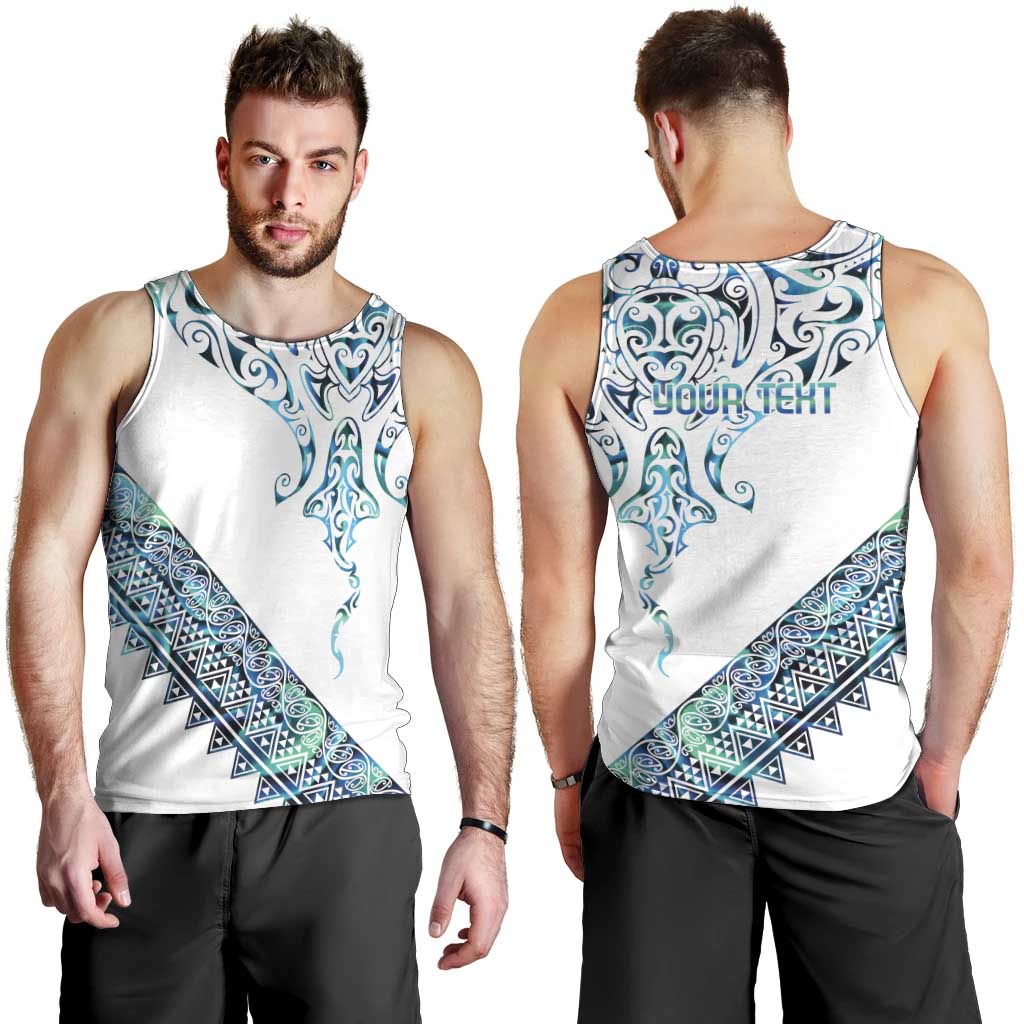 Kahui Whetu Paua shell Kowhaiwhai Taniko Personalised Men Tank Top Manta Ray Shark-Turtle Maori Tribal Style
