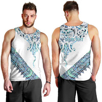 Kahui Whetu Paua shell Kowhaiwhai Taniko Personalised Men Tank Top Manta Ray Shark-Turtle Maori Tribal Style