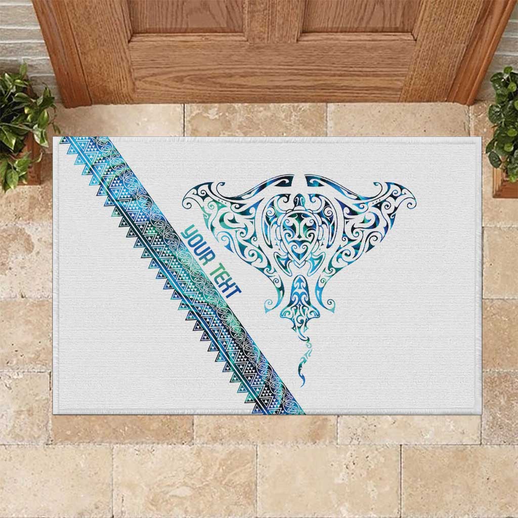 Kahui Whetu Paua shell Kowhaiwhai Taniko Personalised Rubber Doormat Manta Ray Shark-Turtle Maori Tribal Style