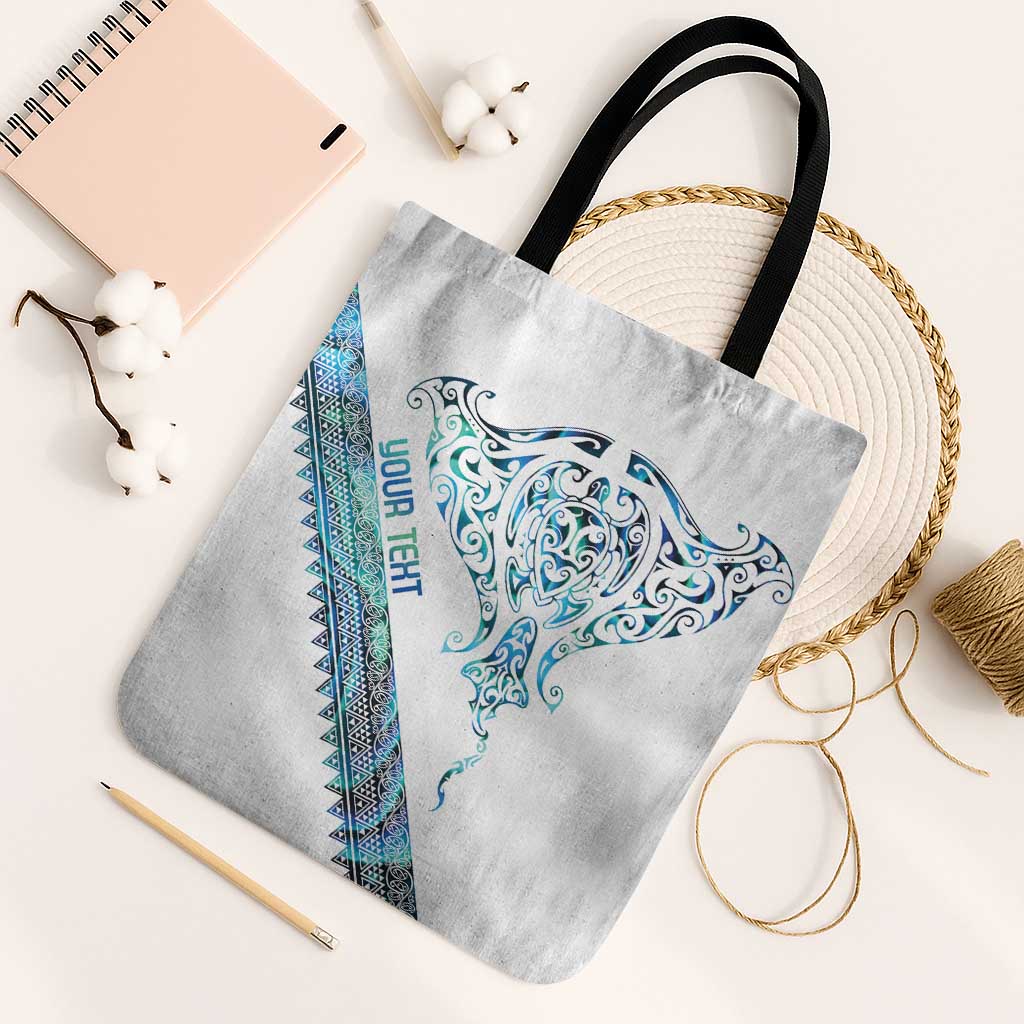 Kahui Whetu Paua shell Kowhaiwhai Taniko Personalised Tote Bag Manta Ray Shark-Turtle Maori Tribal Style