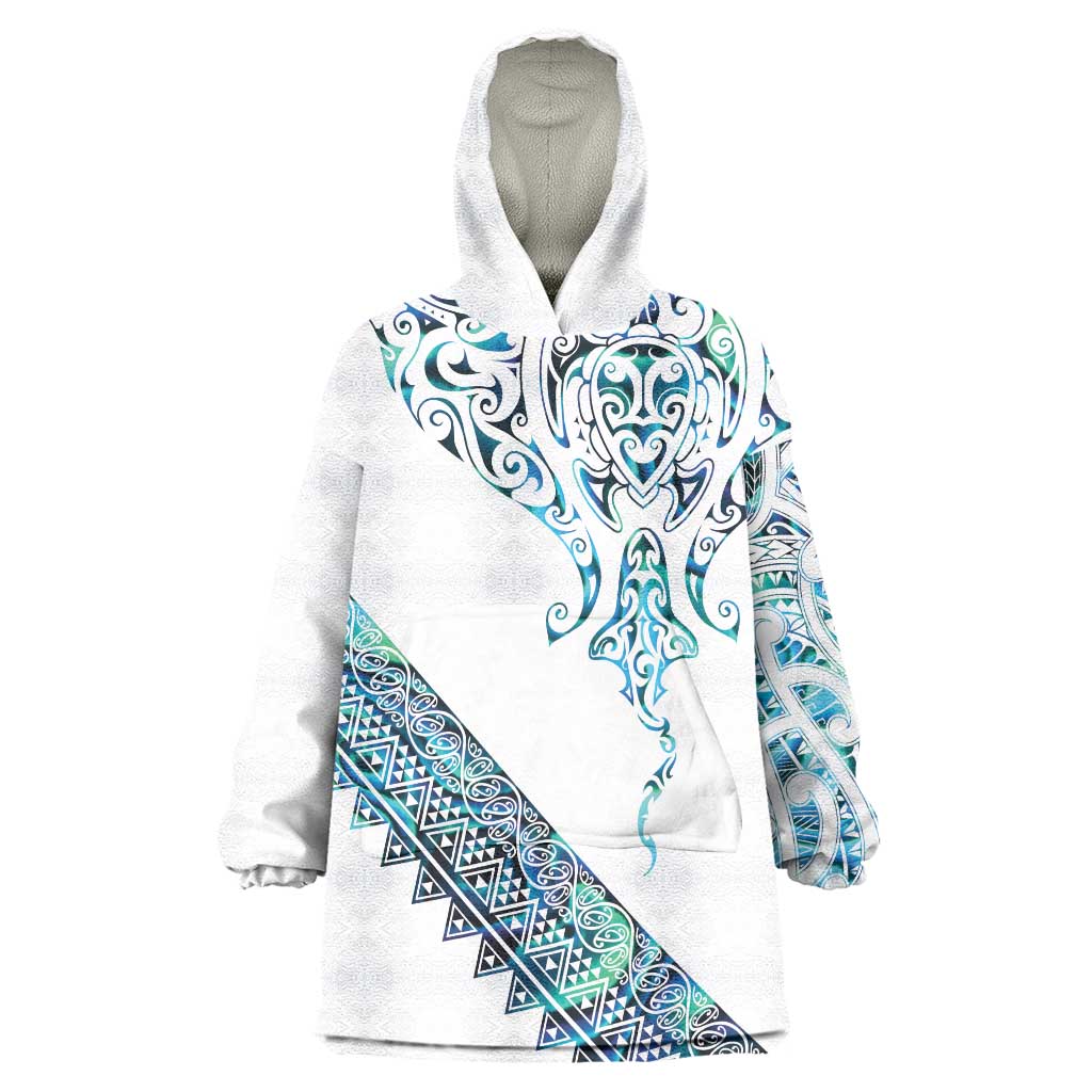 Kahui Whetu Paua shell Kowhaiwhai Taniko Personalised Wearable Blanket Hoodie Manta Ray Shark-Turtle Maori Tribal Style