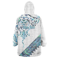Kahui Whetu Paua shell Kowhaiwhai Taniko Personalised Wearable Blanket Hoodie Manta Ray Shark-Turtle Maori Tribal Style