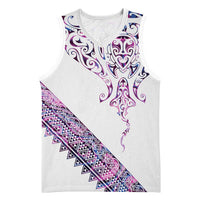 Mawhero Paua shell Kowhaiwhai Taniko Personalised Basketball Jersey Manta Ray Shark-Turtle Maori Tribal Style
