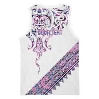 Mawhero Paua shell Kowhaiwhai Taniko Personalised Basketball Jersey Manta Ray Shark-Turtle Maori Tribal Style