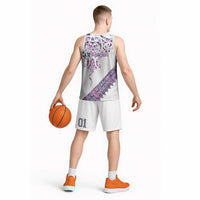 Mawhero Paua shell Kowhaiwhai Taniko Personalised Basketball Jersey Manta Ray Shark-Turtle Maori Tribal Style