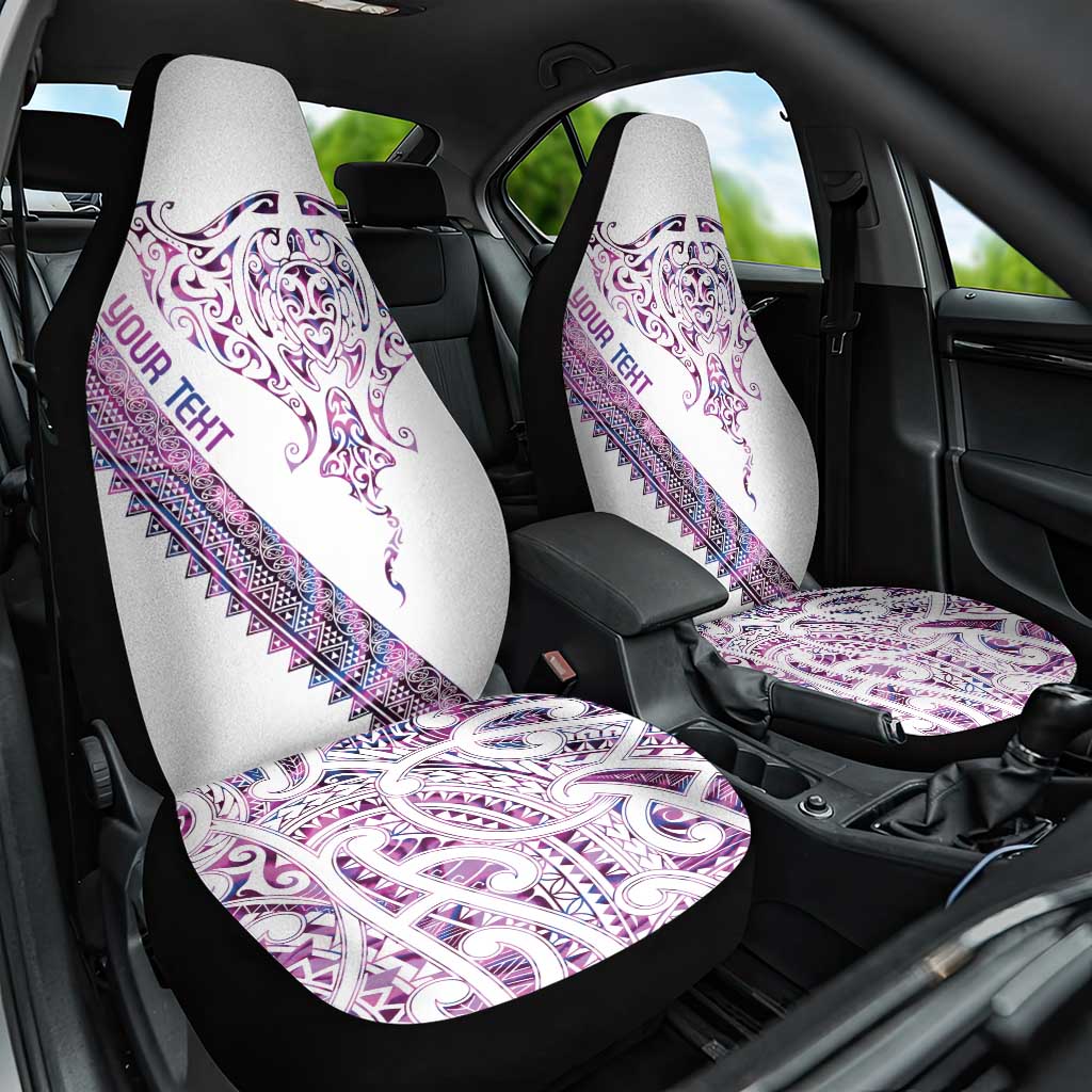 Mawhero Paua shell Kowhaiwhai Taniko Personalised Car Seat Cover Manta Ray Shark-Turtle Maori Tribal Style