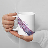 Mawhero Paua shell Kowhaiwhai Taniko Personalised Ceramic Mug Manta Ray Shark-Turtle Maori Tribal Style LT9 - Polynesian Pride