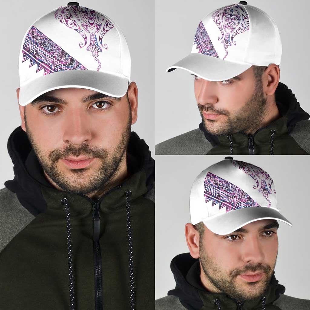 Mawhero Paua shell Kowhaiwhai Taniko Classic Cap Manta Ray Shark-Turtle Maori Tribal Style LT9 - Polynesian Pride