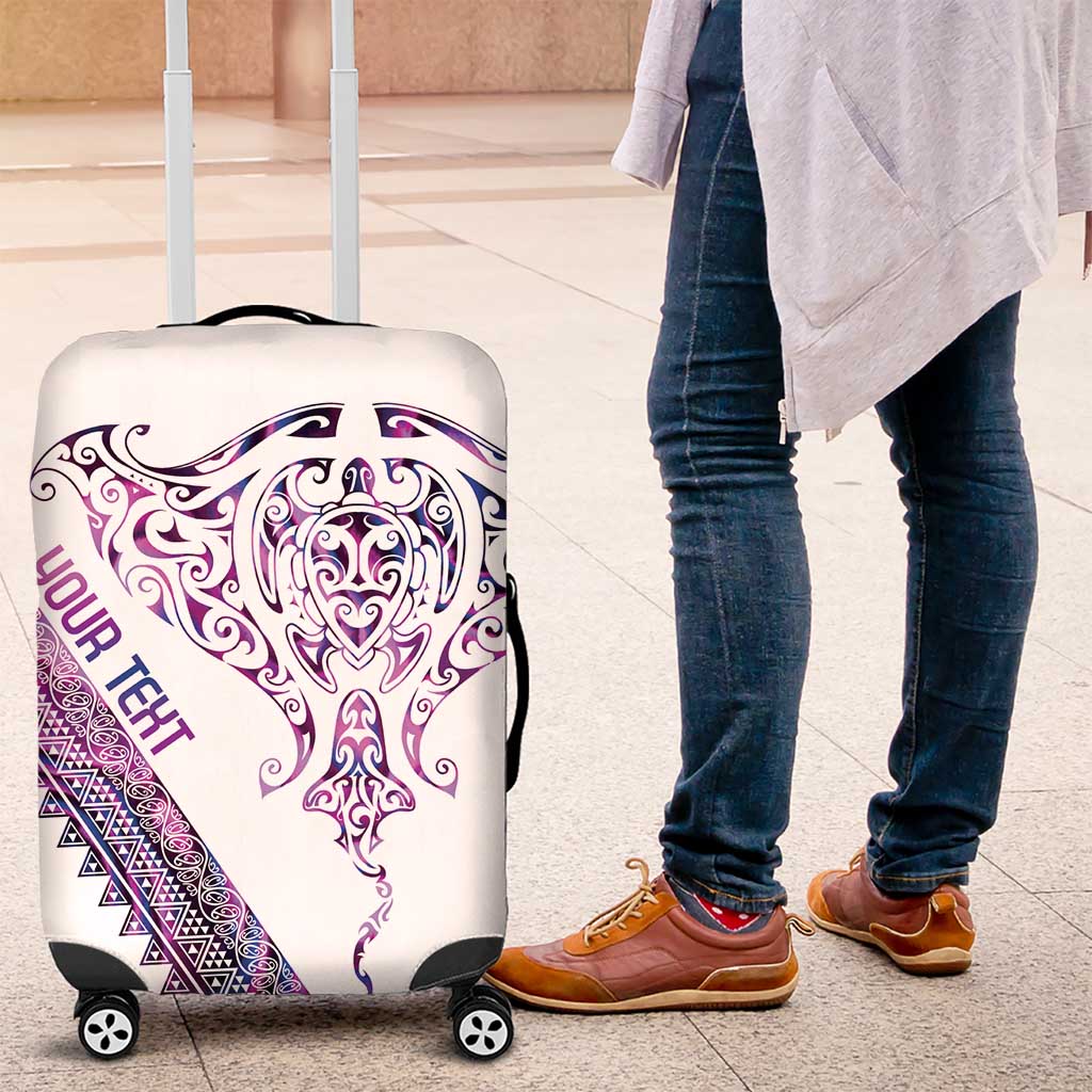 Mawhero Paua shell Kowhaiwhai Taniko Personalised Luggage Cover Manta Ray Shark-Turtle Maori Tribal Style