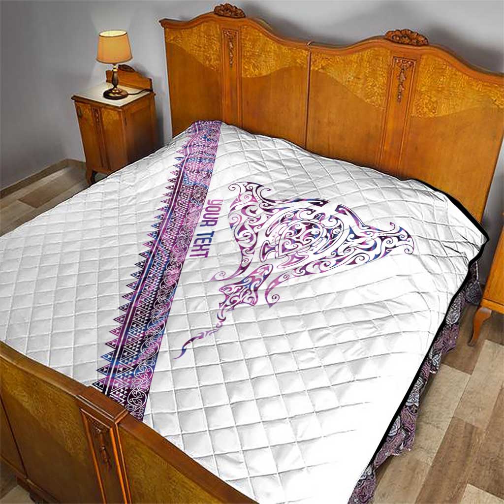 Mawhero Paua shell Kowhaiwhai Taniko Personalised Quilt Manta Ray Shark-Turtle Maori Tribal Style LT9 - Polynesian Pride