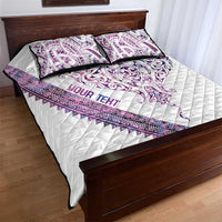 Mawhero Paua shell Kowhaiwhai Taniko Personalised Quilt Bed Set Manta Ray Shark-Turtle Maori Tribal Style