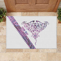 Mawhero Paua shell Kowhaiwhai Taniko Personalised Rubber Doormat Manta Ray Shark-Turtle Maori Tribal Style