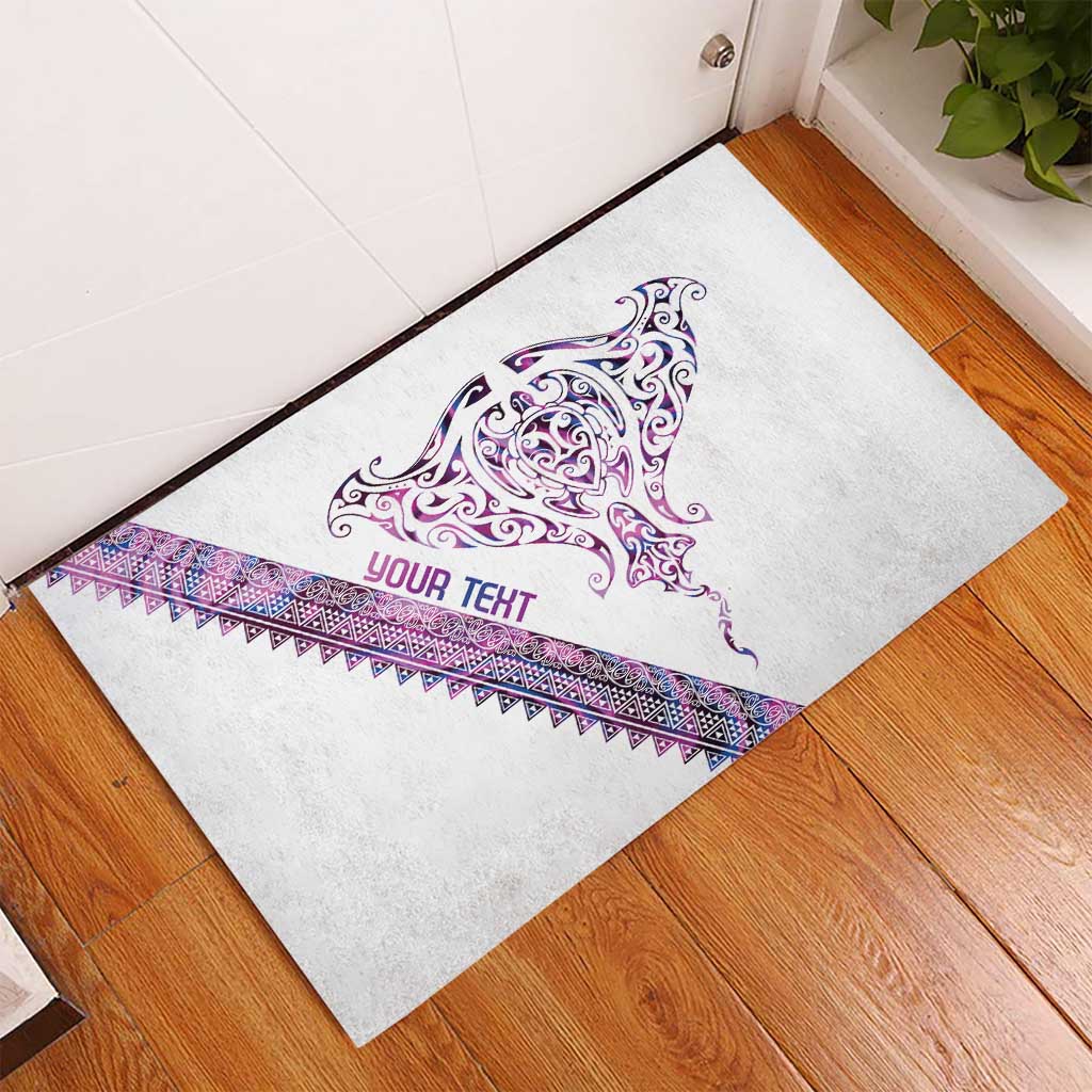 Mawhero Paua shell Kowhaiwhai Taniko Personalised Rubber Doormat Manta Ray Shark-Turtle Maori Tribal Style