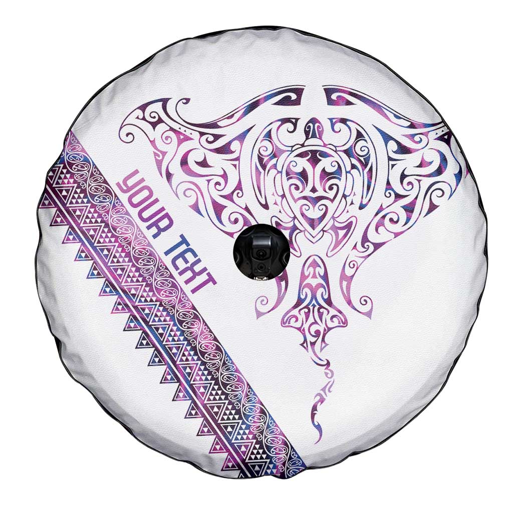 Mawhero Paua shell Kowhaiwhai Taniko Personalised Spare Tire Cover Manta Ray Shark-Turtle Maori Tribal Style