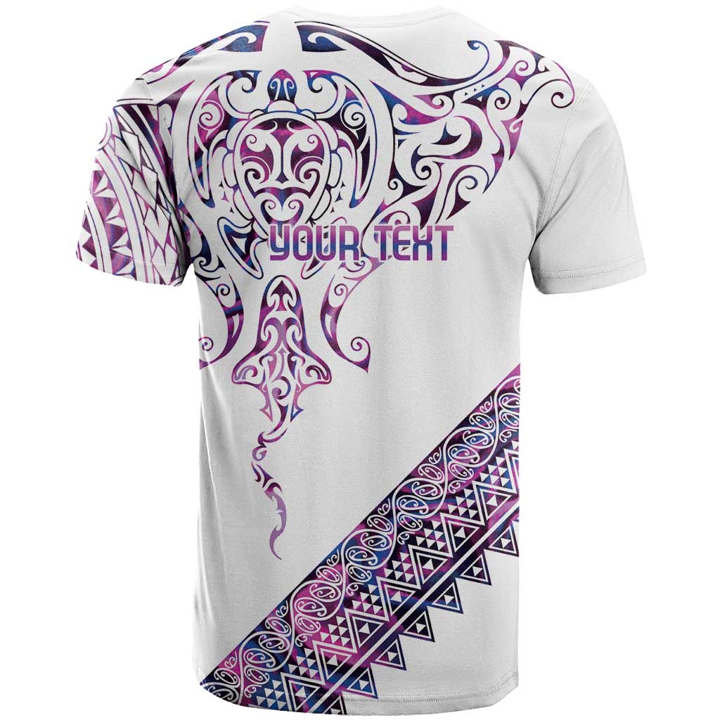 Mawhero Paua shell Kowhaiwhai Taniko Personalised T Shirt Manta Ray Shark-Turtle Maori Tribal Style