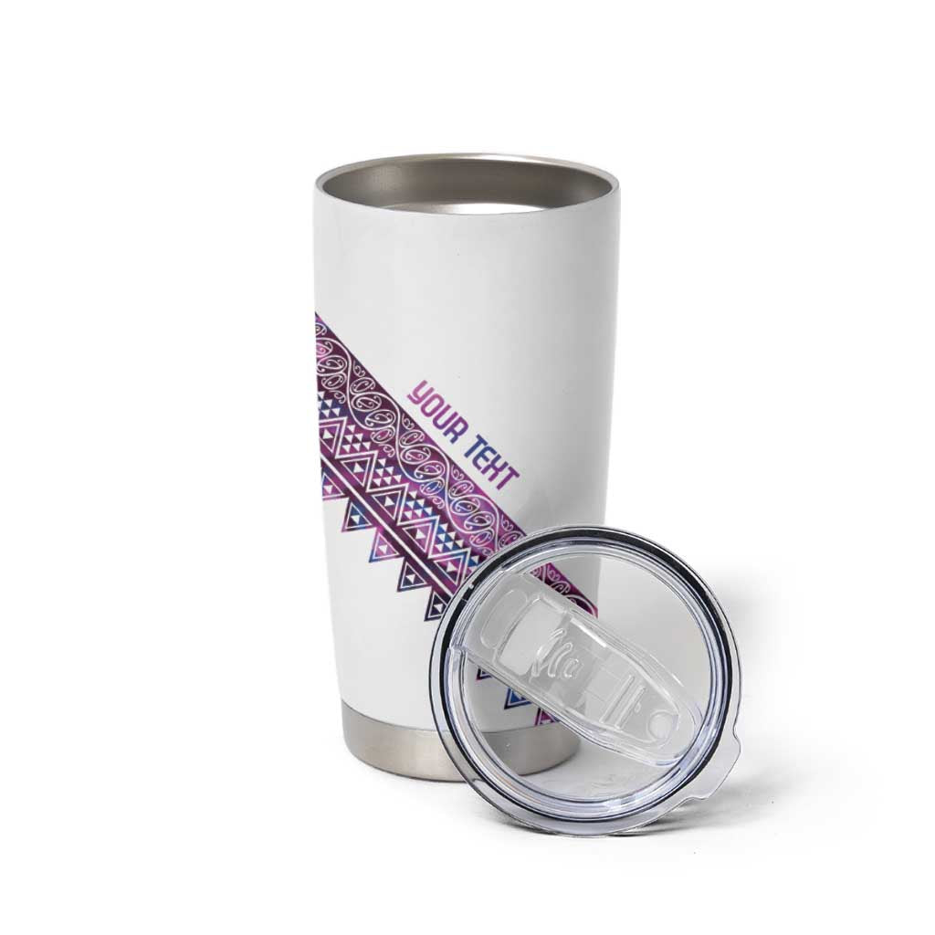Mawhero Paua shell Kowhaiwhai Taniko Personalised Tumbler Cup Manta Ray Shark-Turtle Maori Tribal Style LT9 - Polynesian Pride