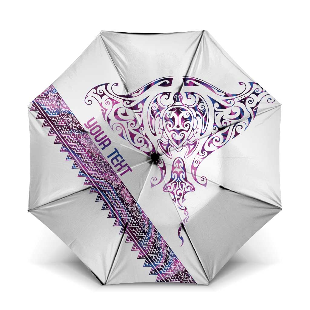 Mawhero Paua shell Kowhaiwhai Taniko Personalised Umbrella Manta Ray Shark-Turtle Maori Tribal Style