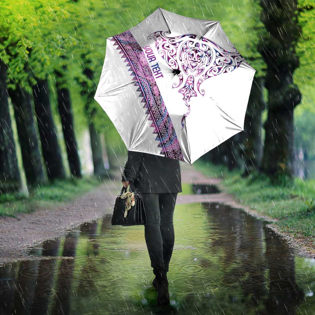 Mawhero Paua shell Kowhaiwhai Taniko Personalised Umbrella Manta Ray Shark-Turtle Maori Tribal Style