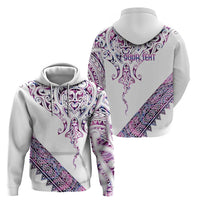 Mawhero Paua shell Kowhaiwhai Taniko Personalised Zip Hoodie Manta Ray Shark-Turtle Maori Tribal Style