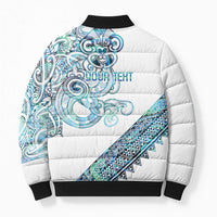 Kahui Whetu Paua shell Kowhaiwhai Taniko Personalised Bomber Puffer Jacket Taniwha Maori Tribal Style LT9 - Polynesian Pride