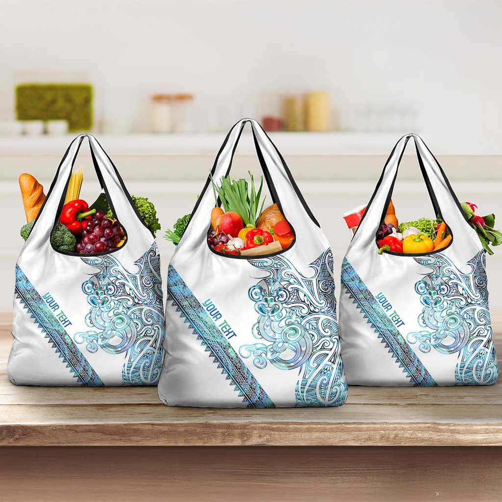Kahui Whetu Paua shell Kowhaiwhai Taniko Personalised Grocery Bag Taniwha Maori Tribal Style