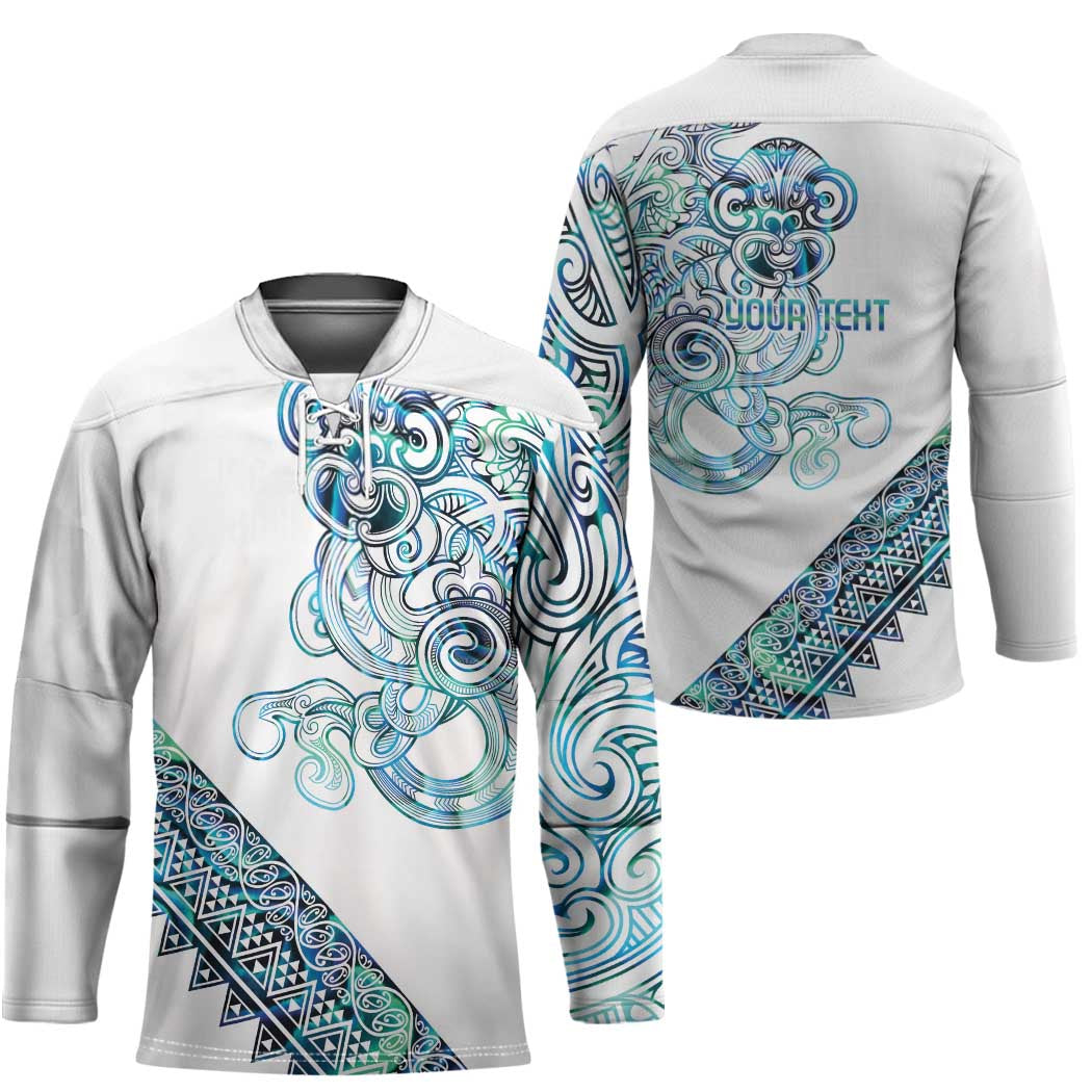 Kahui Whetu Paua shell Kowhaiwhai Taniko Personalised Hockey Jersey Taniwha Maori Tribal Style