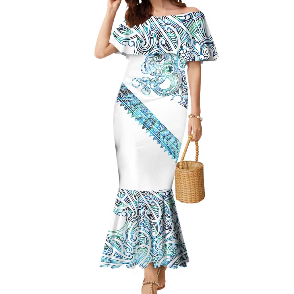 Kahui Whetu Paua shell Kowhaiwhai Taniko Personalised Mermaid Dress Taniwha Maori Tribal Style